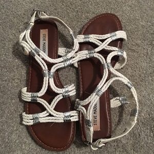 White braided Steve Madden Sandals